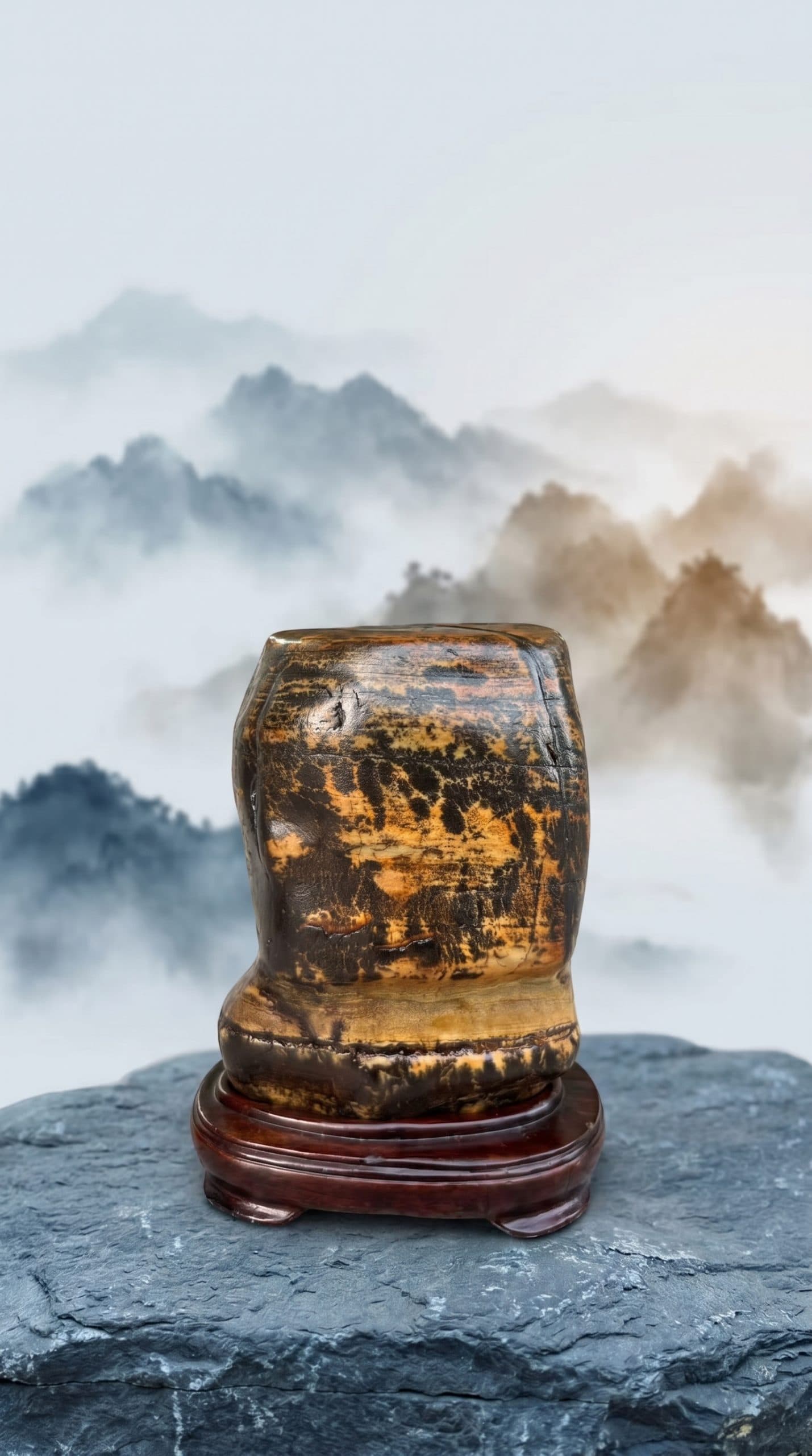 墨岭烟岚｜广西红水河彩玉石